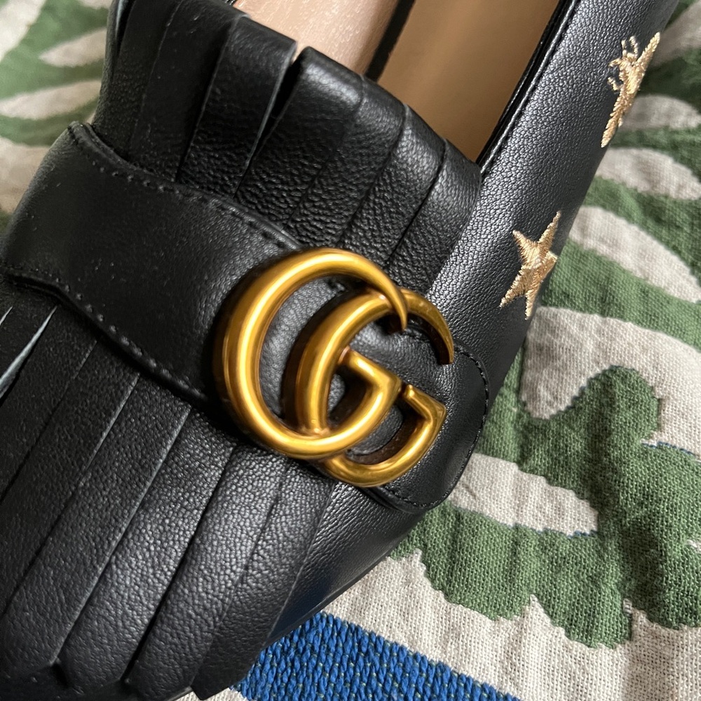 Gucci Italian Leather Heeled Loafers - Picture 3 of 7